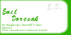 emil dorcsak business card